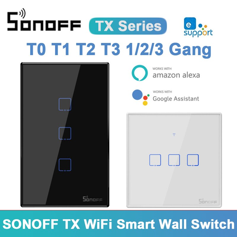 SONOFF T1/T2/T3/T0 EU/UK/US 1/2/3Gang WiFi Ʈ..